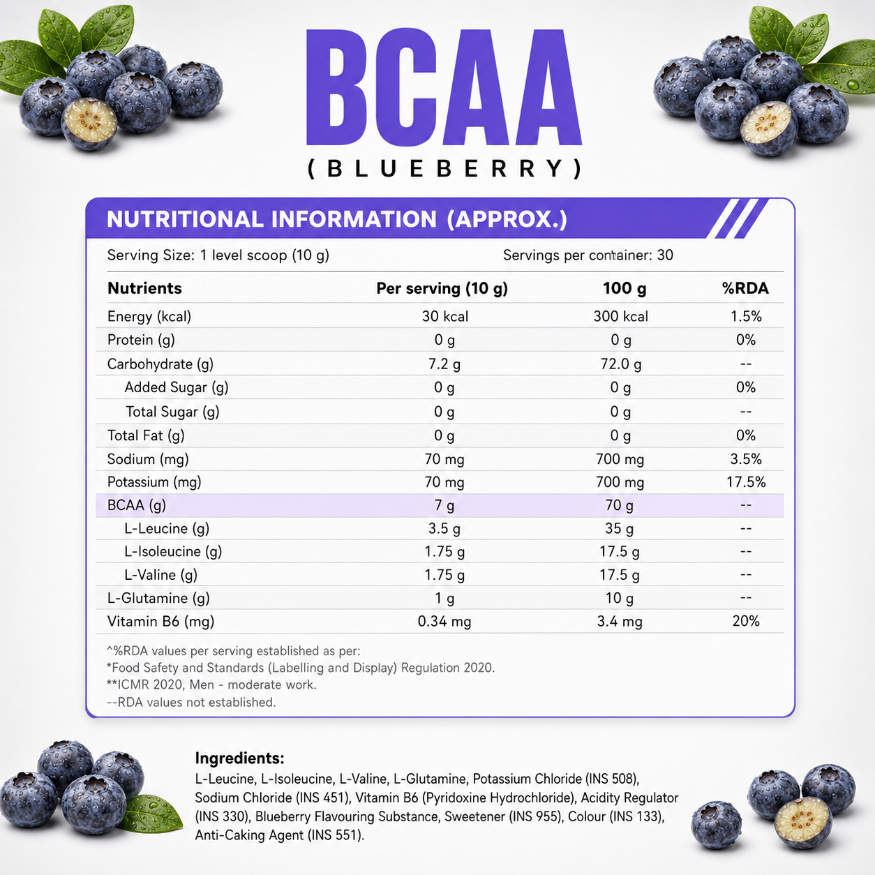 EVRYDAY BCAA 2:1:1 - Blueberry