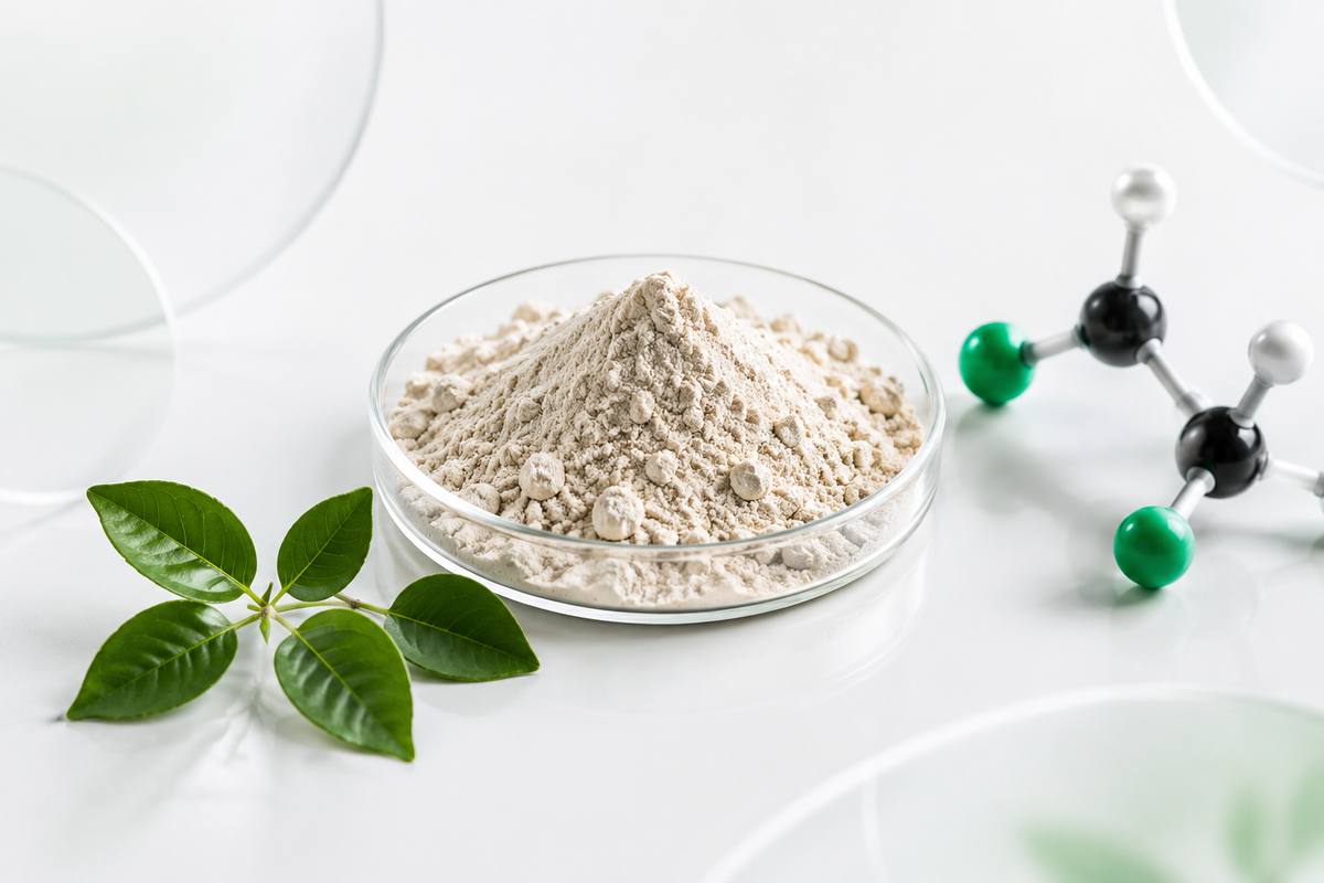Clean protein powder with fresh botanicals