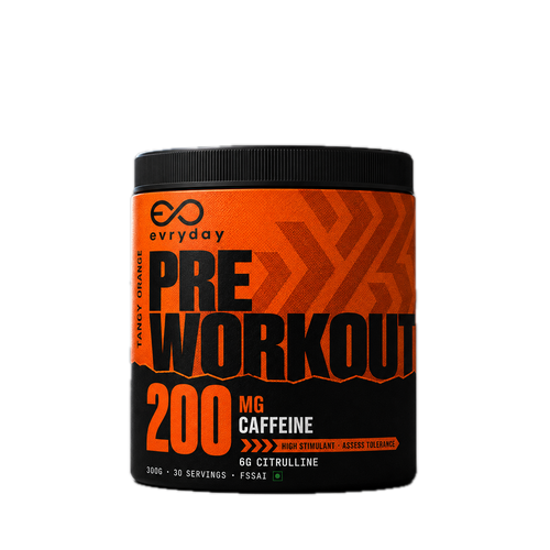 EVRYDAY Pre-Workout 200mg caffeine Tangy Orange tub