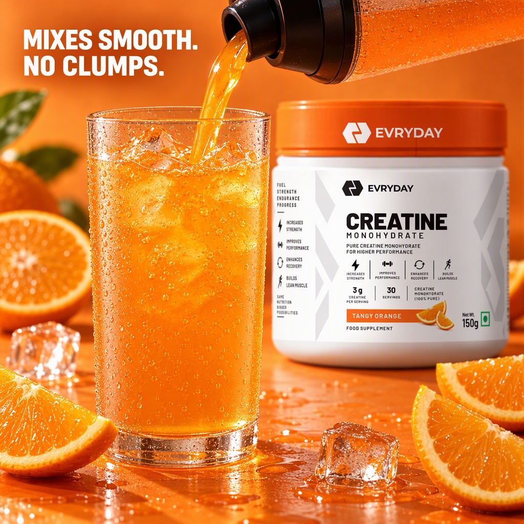 EVRYDAY Creatine Monohydrate - Tangy Orange mixed smooth