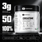 EVRYDAY Creatine Monohydrate - Unflavoured key numbers