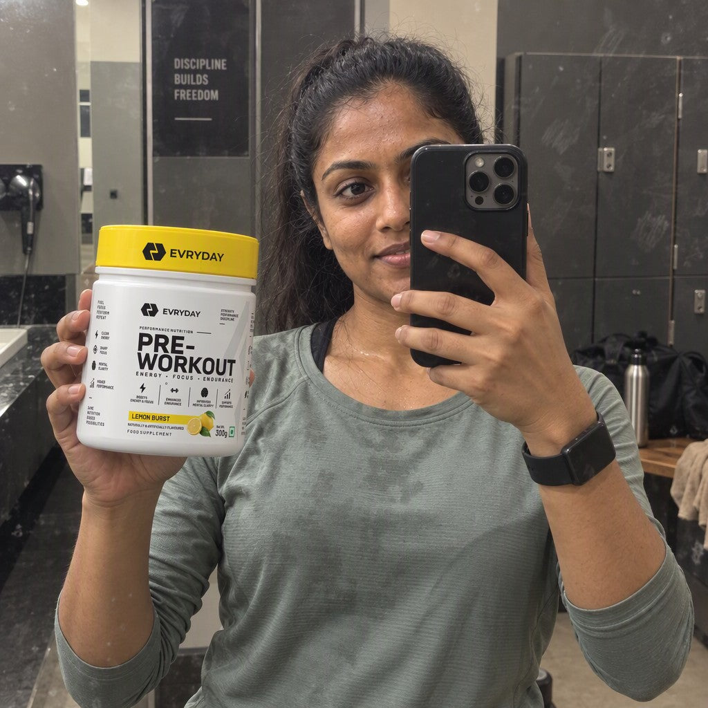 Gym selfie with EVRYDAY Pre-Workout - Lemon Burst