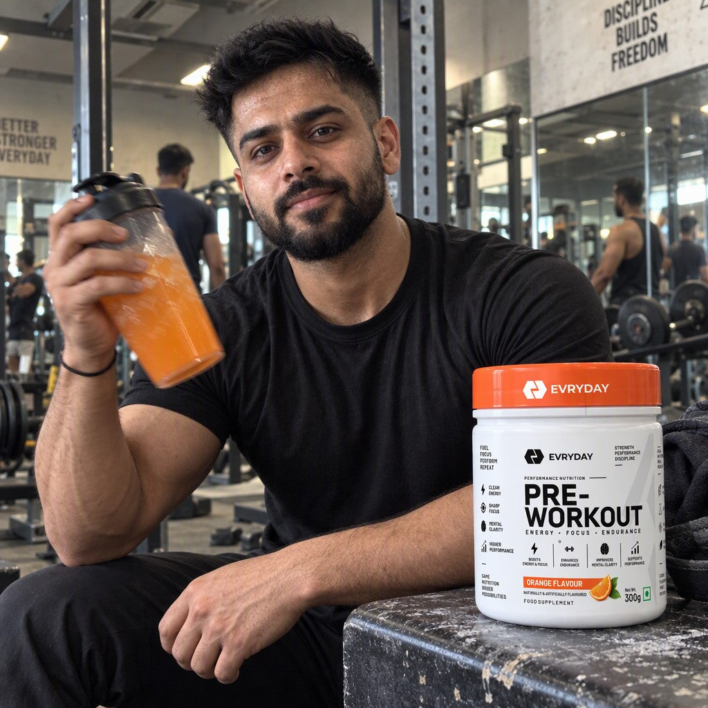 Shaking EVRYDAY Pre-Workout - Orange at home