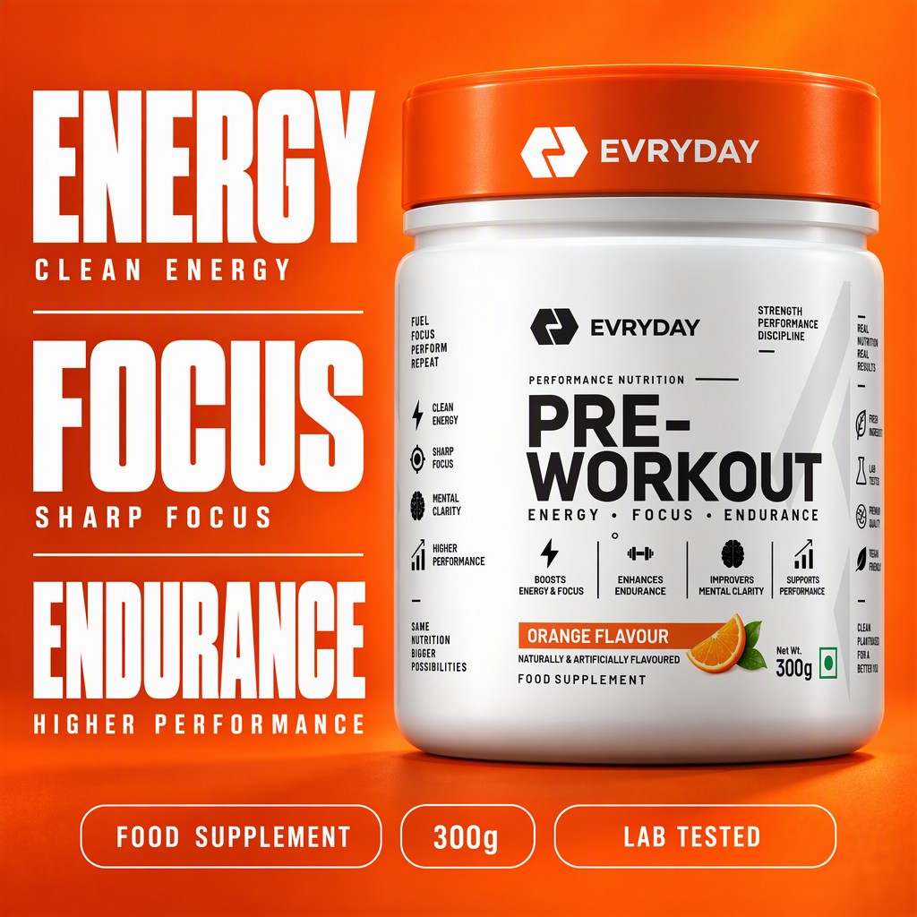 EVRYDAY Pre-Workout - Orange key numbers